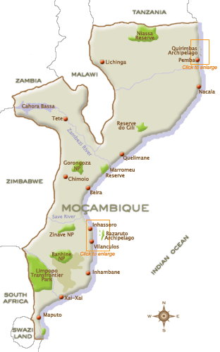 political map of mozambique. map of mozambique